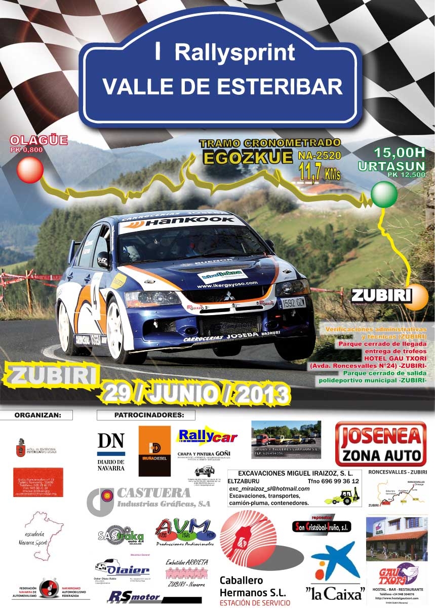 Rallysprint de Esteribar el pr&oacute;ximo 29 de Junio. Avance e Inscripciones